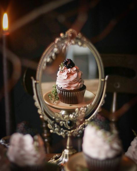 Thyme Cupcakes, New Year Reflection, Small Vanity Mirror, Food Photography Cake, Year Reflection, Cupcake Photography, Piping Frosting, Cake Photoshoot, Large Mirrors