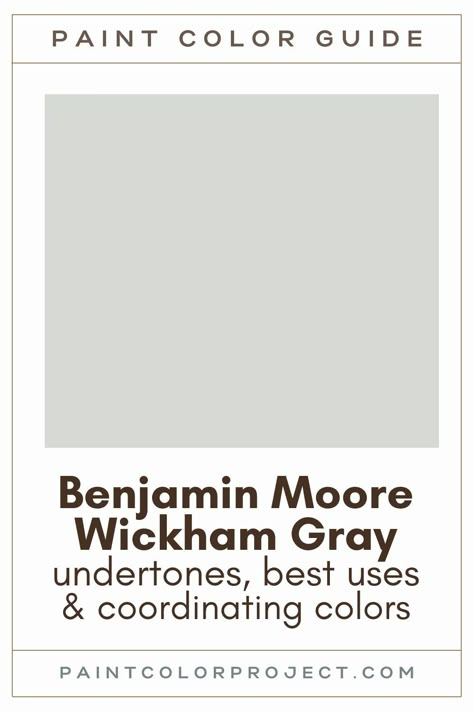 A complete color review of cool gray paint color Benjamin Moore Wickham Gray with undertones, best uses, and coordinating colors! Silver Song Benjamin Moore, Stonington Gray Benjamin Moore Cabinets, Colors That Go With Stonington Gray, Stonington Gray Benjamin Moore Bedroom, Stonington Gray Bathroom, Stonington Gray Benjamin Moore Exterior, Benjamin Moore Light Gray, Stonington Grey Benjamin Moore, Exterior House Colors 2024