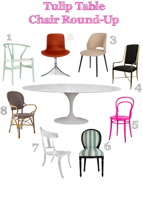 Oval Tulip Dining Table And Chairs, Tulip Table Chair Ideas, Round Tulip Table Dining Room, Knoll Dining Table, White Tulip Table And Chairs, Chairs For Tulip Table, White Tulip Table Dining Room, Tulip Dining Table Decor, Tulip Dining Table And Chairs