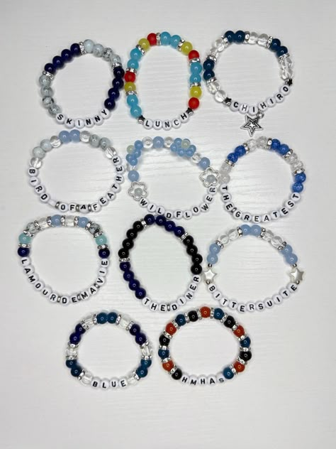 Billie Eilish New album Hit me Hard and soft bracelets! can buy individually or all together! Beaded Bracelets Hmhas, Billie Eilish Bead Bracelets, Song Inspired Bracelets, Billie Eilish Clay Bead Bracelet, Billie Eilish Inspired Bracelet, Billie Eilish Concert Bracelets, Pink Floyd Bracelet, Hit Me Hard And Soft Bracelet, Billie Eilish Gift Ideas