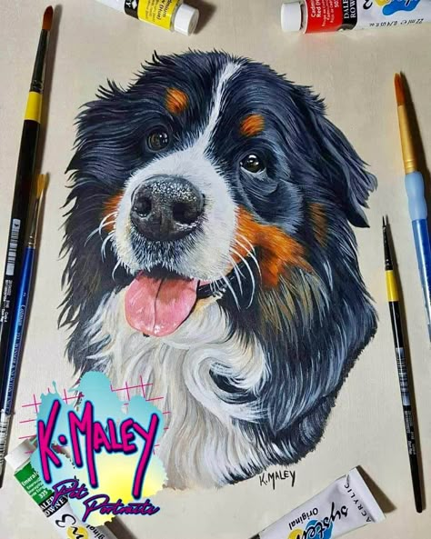 Studying Illustration, Burnese Mountain Dog, Dog Fever, Dog Temperature, Ranger's Apprentice, Rangers Apprentice, Feeling Under The Weather, Bernese Mountain Dogs, Animal Quilts