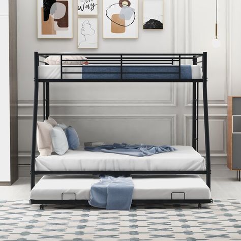 Trundle Bed With Storage, Metal Bunk Bed, Twin Over Full Bunk Bed, Twin Trundle, Extra Clothes, Box Springs, Bunk Bed With Trundle, Metal Bunk Beds, Bed With Trundle