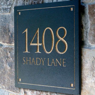 Clarus Crystal Engraved Stone Address Plaque & Reviews | Wayfair Address Marker, Creative Building, Cnc Ideas, Custom House Numbers, Address Signs, Outdoor Patios, House Number Plaque, House Signs, Stone Engraving