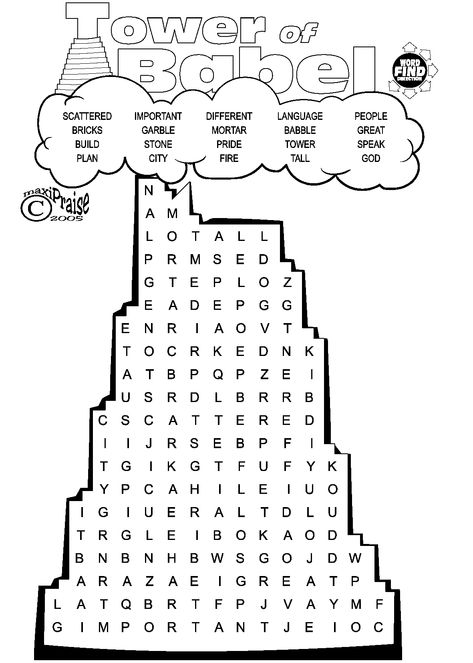 TowerOBab.gif (1181×1654) Tower Of Babel Word Search, Towel Of Babel Craft, Tower Of Babel Craft, Tower Of Bable, Sunday School Worksheets, Kids Church Lessons, Bible Crafts Sunday School, Sunday School Coloring Pages, Kids Sunday School Lessons