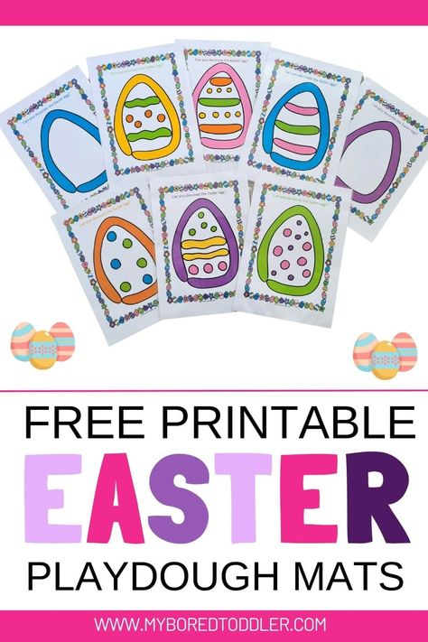 Free printable Easter Playdough Mats for toddlers and preschoolers. A fun and easy Easter activity idea for toddlers. Playdoh Mats Free, Games For Easter, Free Printables For Toddlers, Easter Learning Activities, Easter Homeschool, Toddler Sensory Activities, Kindergarten Center Ideas, Early Intervention Activities, Easter Activities For Toddlers