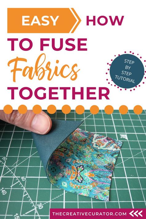 In this simple step by step tutorial, you'll learn the process of fusing fabrics together. I'll show you how to use fusible glue to bond fabric to leather, a great technique when repurposing leather into other clothing items! Fuse Tool, Interfacing Fabric, Diy Ruffle, Fabric Scissors, Fabric Glue, Pattern Drafting, Sewing Items, How To Make Clothes, Leather Projects