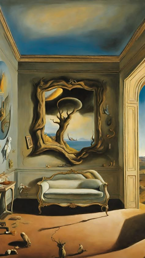 Surrealism | Dali | Art | Artwork | Room | Inspiration | Salvador Dali Inspired Art, Salvador Dali Paintings Surrealism Artworks, Dali Paintings Surrealism, Salvador Dali Wallpaper, Surrealism Dali, Surreal Room, Record Packaging, Salvador Dali Artwork, Dali Artwork