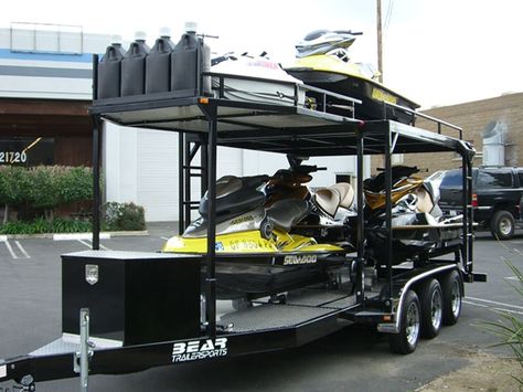 ideas trailers | You cannot multiply wealth by dividing it. -- Adrian Rogers Jet Ski Trailer, Toy Hauler Trailers, Adrian Rogers, Truck Top, Off Road Trailer, Custom Trailers, Trailer Build, Car Trailer, Jetski