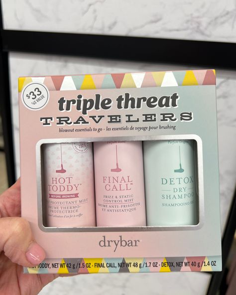 Dry Bar is one of my favorite brands for hair styling products. Everything smells just divine!! This set of 3 travel size products will help get the perfect blowout, at home or on the go. Heat protectant spray, frizz control spray and dy shampoo. Also linking some of Dry Bar's bestsellers! Click the link to shop! Hair Setting Spray, Blowout At Home, The Perfect Blowout, Heat Protectant Spray, Perfect Blowout, Hair Styling Products, Dry Bars, Heat Protectant, Dry Bar