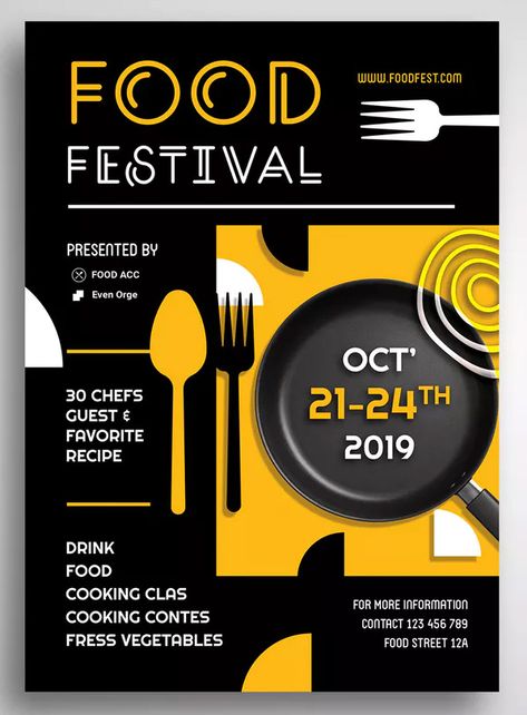 Food Festival Promo Flyer Template AI, PSD. Download Food Festival Design, Minimalist Japan, Food Festival Poster, Promo Flyer, Poster Food, Restaurant Poster, Flyers Design, Japanese Poster Design, Festival Flyer