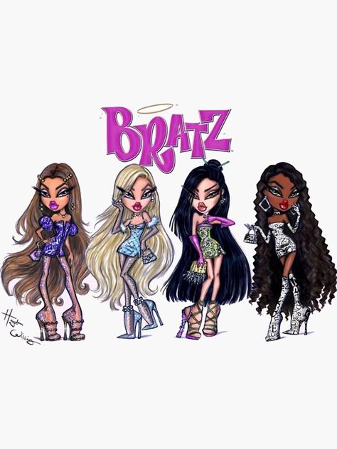 Bratz Art, The Bratz, Hot Party Dresses, Black Bratz Doll, Bratz Doll Outfits, 18th Anniversary, Doll Drawing, Brat Doll, Hayden Williams