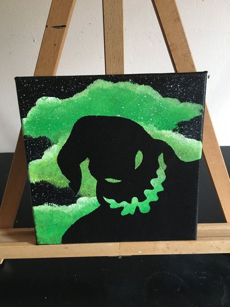 Easy Baddie Painting Ideas, Oogie Boogie Painting Ideas, Halloween Couple Painting Ideas, Halloween Painting For Boyfriend, Easy Paintings For Halloween, Easy Spooky Canvas Paintings, Bored Painting Ideas, Halloween Paint Night Ideas Easy, Halloween Painting Easy Canvas