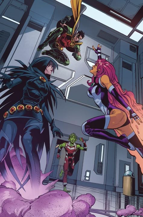 Starfire Wallpaper, Titans Fanart, Nightwing And Starfire, Original Teen Titans, Teen Titans Fanart, Titans Dc, Comic Book Art Style, Raven Teen Titans, Dc Comic Books