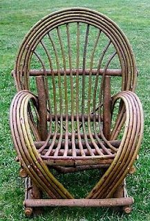 There is something about bent willow furniture. I think perhaps I had some in another life. Branch Furniture, Willow Furniture, Twig Furniture, Willow Weaving, Willow Wood, Fairy Furniture, Rustic Chair, Willow Branches, Log Furniture