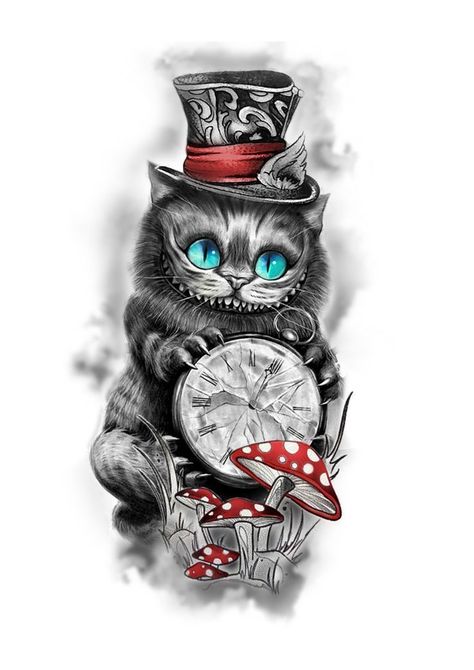 Mad Hatter Cat Tattoo, Cheshire Cat With Hat Tattoo, Chestshire Cat Tattoo, Cheshire Cat Tattoo Stencil, Chester The Cat Tattoos, Chester Cat Alice In Wonderland Tattoo, Cheshire Smile Tattoo, Cheshire Cat Tattoo Design, Cheshire Cat Design