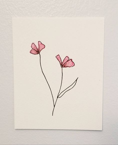 Excited to share this item from my #etsy shop: Flower Original Watercolor Painting Simple Minimalist Design Botanical Decor Set of 4 Simple Minimalist Painting, Minimalistic Watercolor Painting, Basic Flower Painting, Easy Minimalist Painting, Minimal Drawing Ideas, Minimalist Flower Painting, Watercolor Minimalist Art, Drawing Ideas Flowers, Minimalistic Flowers