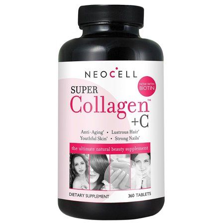 NeoCell Super Collagen + C (360 ct.) - Walmart.com Neocell Super Collagen, Square Bottle, Ligaments And Tendons, Collagen Fibers, Vitamins For Hair Growth, Lustrous Hair, Beauty Supplements, Collagen Powder, Body Tissues