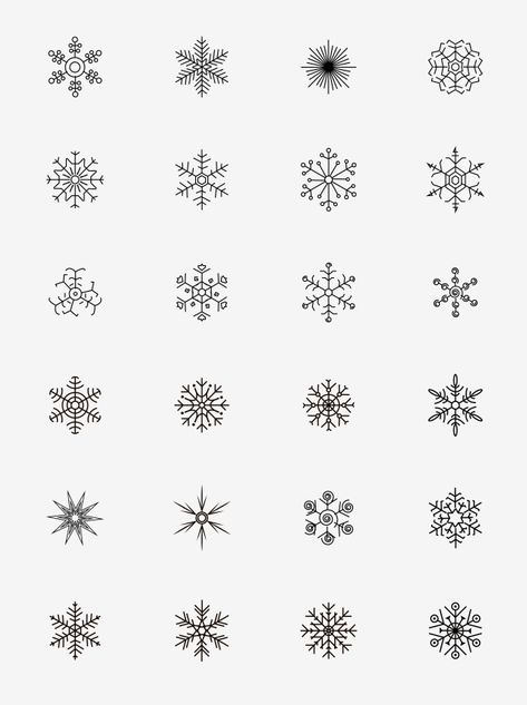 Snowflake Icon, Snowflake Tattoo, Snow Tattoo, Snow Flake Tattoo, Snowflake Clipart, Snowflakes Drawing, Christmas Doodles, Black Minimalist, Drawing Black