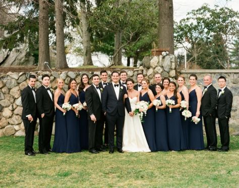 Navy and Black Bridal Party | photography by http://www.lindsaymaddenphotography.com Navy Bridal Parties, Immaculate Conception Church, Bridal Party Photography, Wedding Photography Bridal Party, Navy Bridesmaids, Navy Bridesmaid Dresses, Black Bridal, Immaculate Conception, Black Bridesmaid Dresses