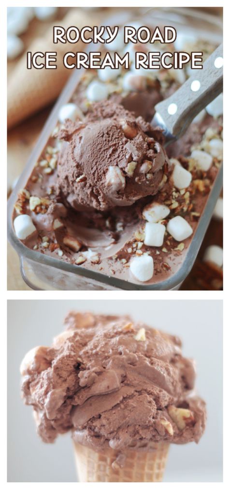 Fun Ice Cream Flavors, Homemade Ice Cream Recipes Machine, Rocky Road Ice Cream, Best Homemade Ice Cream, Ice Cream Recipes Machine, Cuisinart Ice Cream, Dreamy Desserts, Ice Cream Maker Recipes, Ice Cream Pops