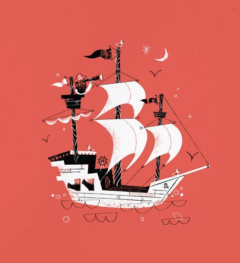 Pirate Boat Illustration, Pirate Illustration Concept Art, Vintage Pirate Illustration, Pirate Ship Illustration, Pirate Ship Design, Cartoon Pirate Ship, Pirate Ship Drawing, Homemade Pirate Costumes, Pirate Illustration