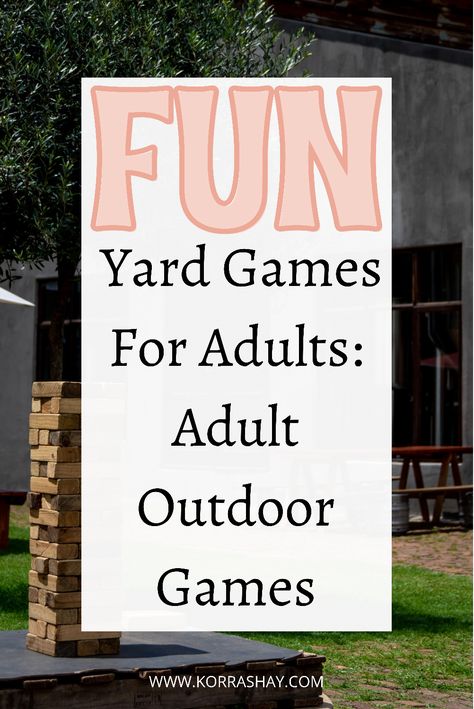 Fun yard games for adults! Adult outdoor games! Games to play in your backyard. Game ideas for outdoor entertaining! Party Games For Adults Outdoor, Adult Party Games Outdoor, Backyard Game Ideas, Yard Games For Adults, Fun Yard Games, Cookout Games, Outdoor Drinking Games, Outdoor Games For Adults, Beach Games For Adults