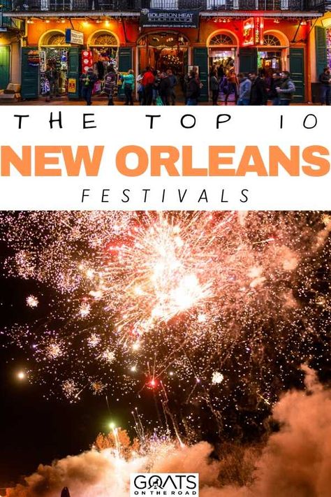 This guide covers the top 10 New Orleans festivals! NOLA really knows how to celebrate! For everything from oysters to pirates and African rhythms, here is our hand-picked selection of the best New Orleans festivals. | #bucketlist #festivals #nola French Quarter Map, French Quarter Decor, New Orleans Festivals, French Quarter Restaurants, Louisiana Festivals, New Orleans Music, New Orleans Vacation, Louisiana Usa, Visit New Orleans