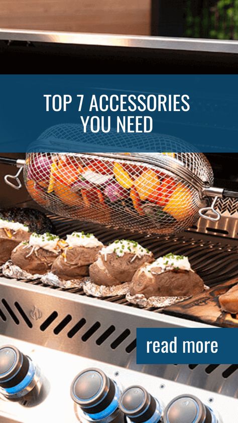 First-time barbecue users and grilling gurus alike can agree that the right tool for the job is important. Follow this guide to Napoleon’s Top 7 BBQ Accessories. These are the ones you need. We’ve also included 4 that are not essential but they’re a great addition and can add more fun, and flavor, or make your life even easier when preparing your favorite meals on the barbecue. Favorite Meals, Deli Meat, Grill Accessories, Bbq Accessories, Bbq Recipes, Food App, Bbq Grill, Food Waste, Grilling Recipes