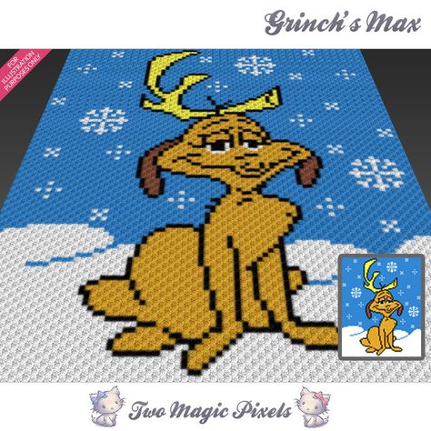 Grinch's Max crochet blanket pattern; c2c, cross stitch; graph; pdf download; no written counts or row-by-row instructions by TwoMagicPixels, $3.99 USD Cross Stitch Graph, Crochet A Blanket, Tunisian Simple Stitch, Cross Stitch Knitting, Crochet Graph, Simple Stitch, Chunky Crochet Blanket, Corner To Corner Crochet, Crochet For Beginners Blanket