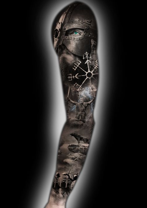 Viking tattoo design , viking design , tattoo design , viking full sleve tattoo , full sleeve tattoo design Viking Leg Sleeve Tattoo, Viking Leg Tattoo, Viking Sleeve Tattoo, Arm Tattoo Viking, Tattoo Full Sleeve, Sleeve Inspiration, Viking Tattoo Sleeve, Vikings Tattoo, Full Sleeve Tattoo Design