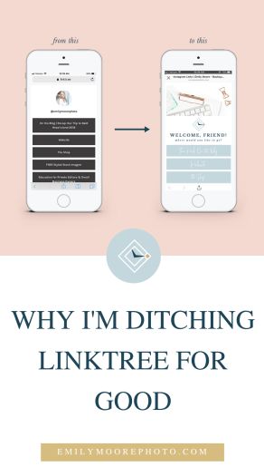 Why I'm Ditching Linktree for Good! | Emily Moore Boutique Photo Editing | Using Linktree to create multiple links in Instagram? Then you're missing out on improving your SEO by sending your traffic to another website! Learn why you should stop using Linktree and grow traffic to your website overnight! Linktree Design Ideas, Linktree Design, Instagram Tools, Sales Ads, Find Instagram, Branding Photoshoot Inspiration, Instagram Marketing Tips, Web Story, Social Media Tool