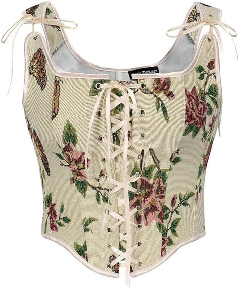 Amazon.com: Scarlet Darkness Women Renaissance Floral Bustier Corset Top Victorian Bodice Bodyshaper Beige Butterfly Size 8: Clothing, Shoes & Jewelry Victorian Bodice, Vintage Bustier, Ruby Red Slippers, Classic Halloween Costumes, Floral Bustier, Costume Store, Overbust Corset, Iconic Dresses, Corset Lace