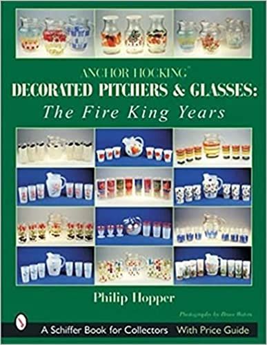 Anchor Hocking Decorated Pitchers And Glasses: The Fire King Years: Hopper, Philip L.: 9780764314889: Amazon.com: Books Pitcher Design, Anchor Hocking Glassware, Vintage Pyrex Patterns, Pyrex Patterns, Juice Pitcher, Cocktail Set, Glass Company, Colour Photograph, Fire King