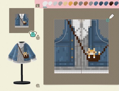 Acnh Custom Design Template, Acnh Designs Tutorial, Acnh Villager Custom Designs, Animal Crossing Clothes Template, Pixel Art Animal Crossing Clothes, Acnh Clothes Design Tutorial, Animal Crossing Pixel Clothes, Acnh Clothes Design Pixel, Easy Animal Crossing Clothes