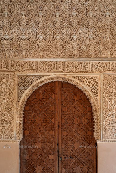 Moorish arches in The Alhambra, Granada, Spain by bisualphoto. Moorish door in the Court of the Lions in The Alhambra, Granada, Spain #Sponsored #Alhambra, #Granada, #Moorish, #arches Moorish Architecture Spain, Moorish Door, Alhambra Architecture, Islam Architecture, Moorish Revival Architecture, Arabic Interior, Genealogy Tree, Spanish Pattern, Revival Design