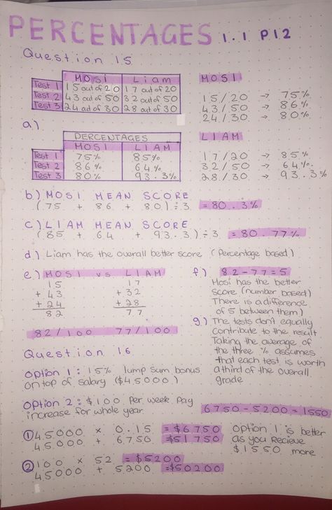 Homework Layout Ideas Maths, Math Notes Aesthetic Grade 9, Percentage Notes, High School Math Notes, Algebra Notes High Schools, Aesthetic Revision Notes Maths, Math Notes 8th Grade, Math Notes Aesthetic 6th Grade, Maths Revision Gcse Foundation Notes