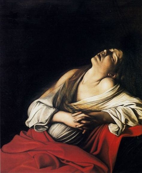 When someone is telling you a story but you’re too drunk and bored to stay awake: | 21 Famous Paintings That Perfectly Describe Your Night Out Michelangelo Caravaggio, Caravaggio Paintings, Baroque Painting, Maria Magdalena, Baroque Art, Mary Magdalene, Italian Painters, Caravaggio, Italian Artist