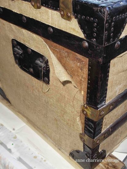 restore an old trunk, painted furniture, repurposing upcycling, BEFORE Trunk Redo, Antique Trunk Restoration, Trunk Makeover, Vintage Steamer Trunk, Furniture Repurposing, Antique Steamer Trunk, Restoration Hardware Style, Old Trunks, Antique Trunk