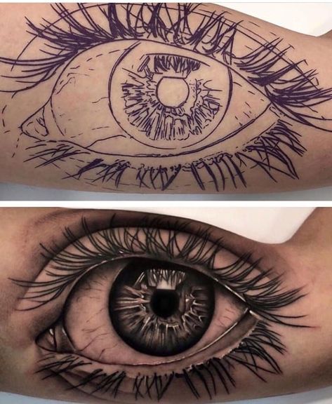 Realistic Eye Tattoo, Eye Stencil, Eyeball Tattoo, Catrina Tattoo, Iris Tattoo, Black Art Tattoo, Eyeball Art, Tattoo Outline Drawing, Tattoo Zeichnungen