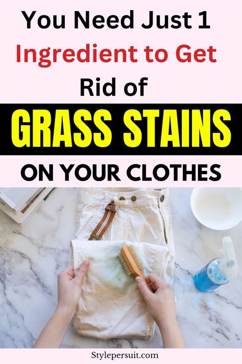 Getting grass stains out of clothing is a straightforward process involving a few key steps. Here’s what you’ll need and how to do it: How To Remove Grass, Remove Grass Stains, Stain Remover Clothes, Diy Stain Remover, Stain Removal Guide, How To Wash Shoes, Stain On Clothes, Grass Stains, Laundry Stains