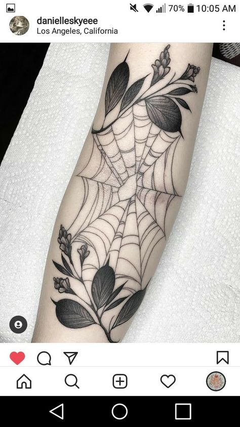 Vine And Spider Web Tattoo, Spiderweb Filler Tattoo, Spiderweb Floral Tattoo, Flower And Spider Web Tattoo, Spider Web Filler Tattoo, Spider And Web Tattoo, Spider Web Tattoo Elbow, Spider Web Tattoos, Spiderweb Tattoo