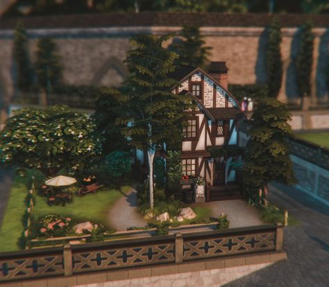 Sims 4 Windenburg Build, Sims 4 Tudor House, Windenburg Sims 4, Windenburg House Sims 4, Sims 4 Windenburg House, Sims Building, Save File, Sims House Design, Tudor House