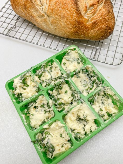 basil butter in cubes Basil Compound Butter, Basil Butter Recipe, Garden Canning, Basil Butter, Herbed Butter, Basil Herb, Sauces Recipes, Sage Butter, Holiday Baking Recipes