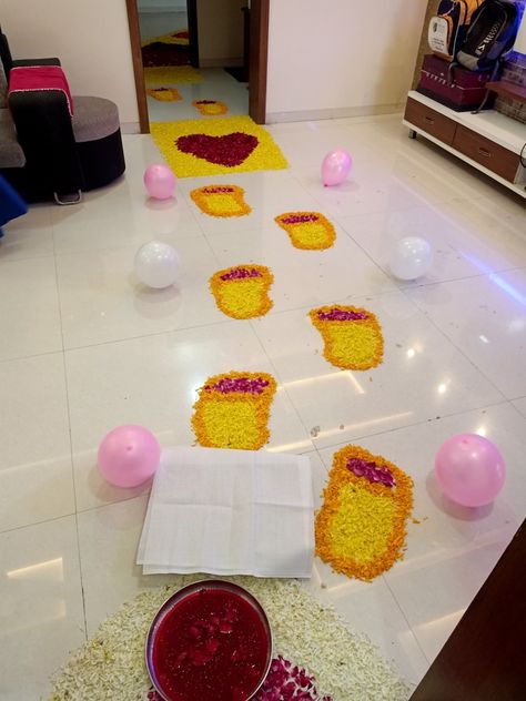 we provide decoration services in pune!  #babywelcome #entry #welcome #decoration #welcome #balloons  #flowers #wedding Baby Entry At Home Decoration, Welcome Baby Decoration Ideas At Home With Flowers, Baby Welcome Decoration Home Indian, Baby Boy Welcome Decoration At Home, Baby Girl Welcome Decoration, Baby Chathi Decoration, Welcome Decoration Ideas Home Indian, Baby Welcome Decoration Home, Welcome Baby Decoration Ideas