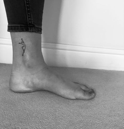 Dancer Outline Tattoo, Small Tattoos Dance, Small Dance Tattoo, Tattoos For Dancers, Dance Tattoo Ideas Dancers, Tiny Dancer Tattoo, Behind Ankle Tattoo, Dancer Tattoo Ideas, Dance Tattoo Ideas