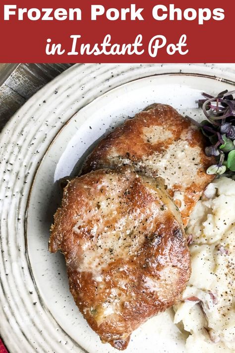 Frozen Pork Chops in Instant Pot - Looking for an Instant Pot Pork chops recipe? You can make these amazing boneless pork chops in the Instant Pot. The pork chops come out tender and moist and so good, you’ll want to make them all the time. #porkchops #instantpot #frozen Instapot Pork Chops, Cooking Frozen Pork Chops, Frozen Pork Chops, Instant Pot Boneless Pork Chops, Goat Cheese Sauce, Boneless Pork Chop Recipes, Instant Pot Pork Chops, Pork Loin Chops, Instant Pot Pork