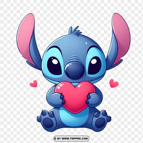 Stitch Clipart, Disney Png, Stitch Png, Stitch Cute, Stitch Logo, Holding A Heart, Stitch Character, Vibrant Bouquet, Disney Emoji