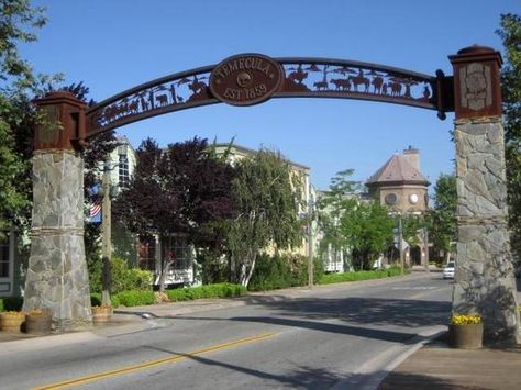 Old Town ~ Temecula, California - been there! Town Entrance, South Coast Winery, Old Town Temecula, Entrance Gates Design, Mystery Shopping, Riverside County, Weekend Escape, 7th Anniversary, Entrance Design