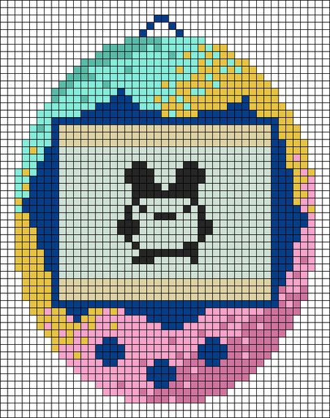 Tamagotchi Alpha Pattern, Tamagotchi Cross Stitch, Alpha Crochet, Tamagotchi Connection, Cross Stitch Map, Seed Bead Projects, Graph Crochet, Diy Perler Bead Crafts, Pixel Crochet