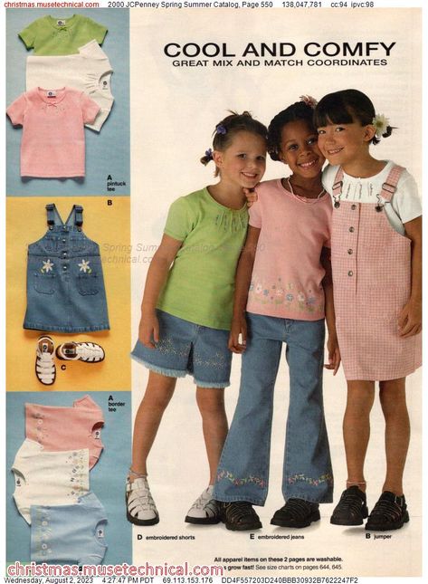 2000 JCPenney Spring Summer Catalog, Page 550 - Catalogs & Wishbooks Cute 2000s Outfits, 90s Kids Fashion, Nostalgia Clothing, Kids Catalogs, Vintage Girls Clothes, Fashion 2000s, 2000 Fashion, 2000s Outfits, Sister Outfits